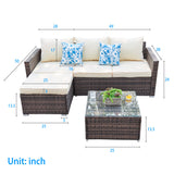 Patio Furniture Set All Weather Wicker Outdoor Sectional Chairs