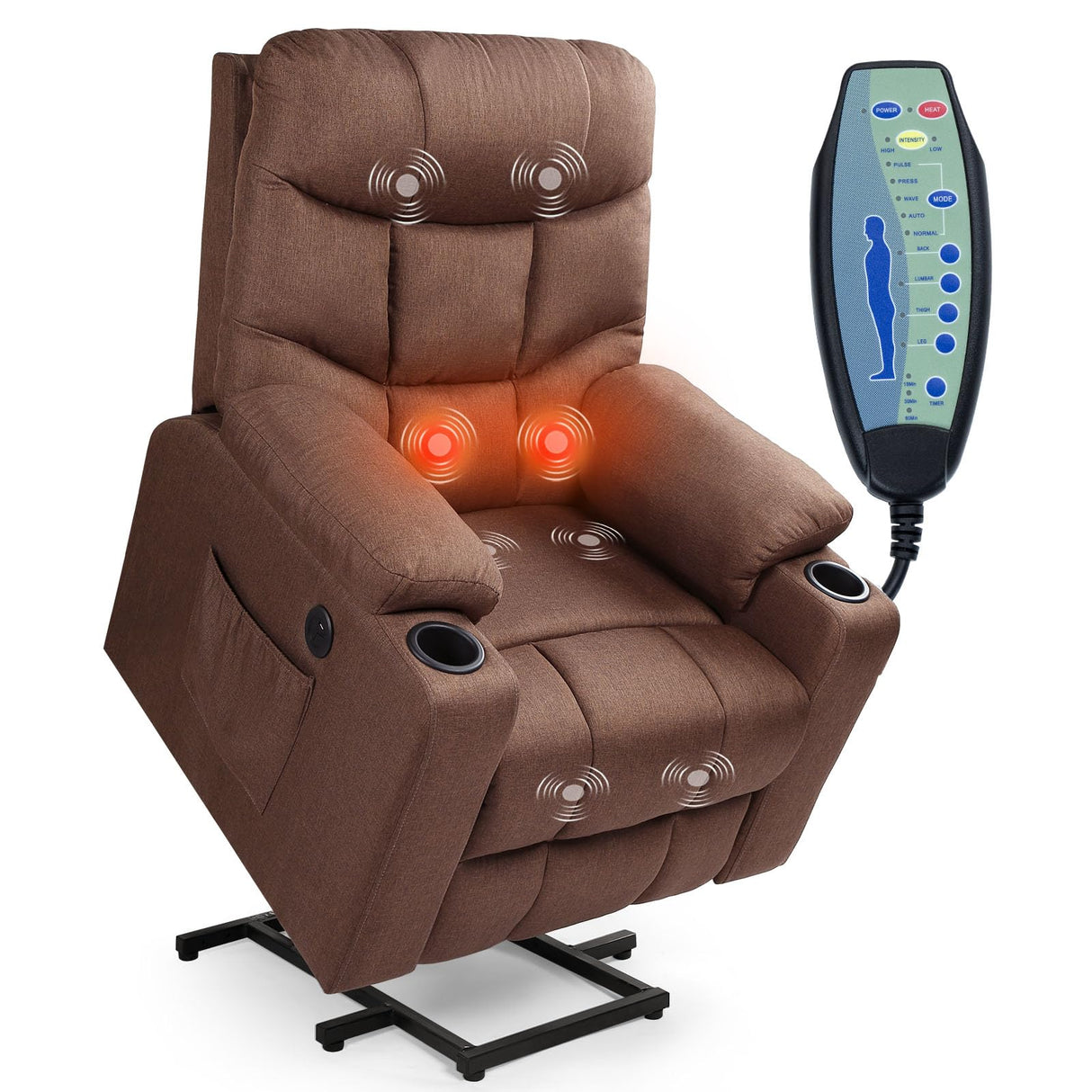 Power Lift Recliner for Elderly, Electric Lift Chair with Heated Vibration Massage