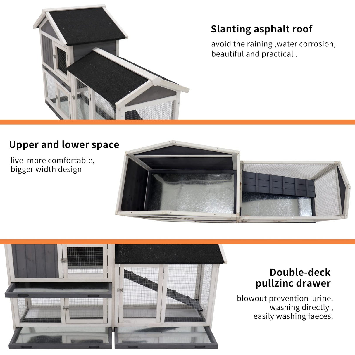 Indoor Rabbit Hutch, Bunny Cage with Run, Outdoor Rabbit Hutch, Indoor Bunny House