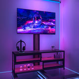 TV Stand with Mount and LED Light, Swivel Entertainment Center TV Console