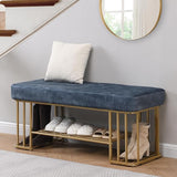 Upholstered Shoe Bench-Shoe Organizer Bench, Shoe Rack Bench for Entryway Window