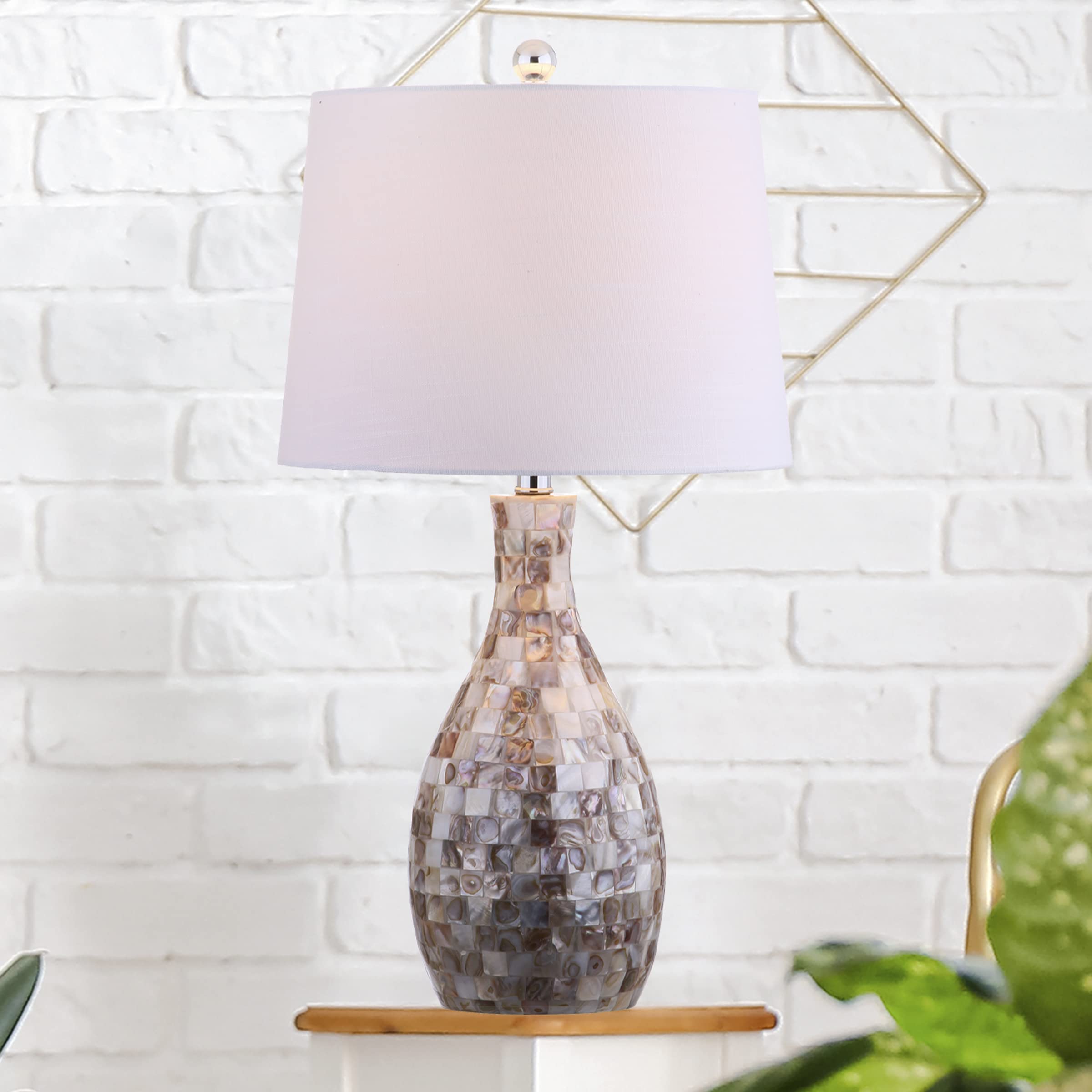 Verna 26.5" Seashell LED Table Lamp Coastal Contemporary Bedside Desk Nightstand