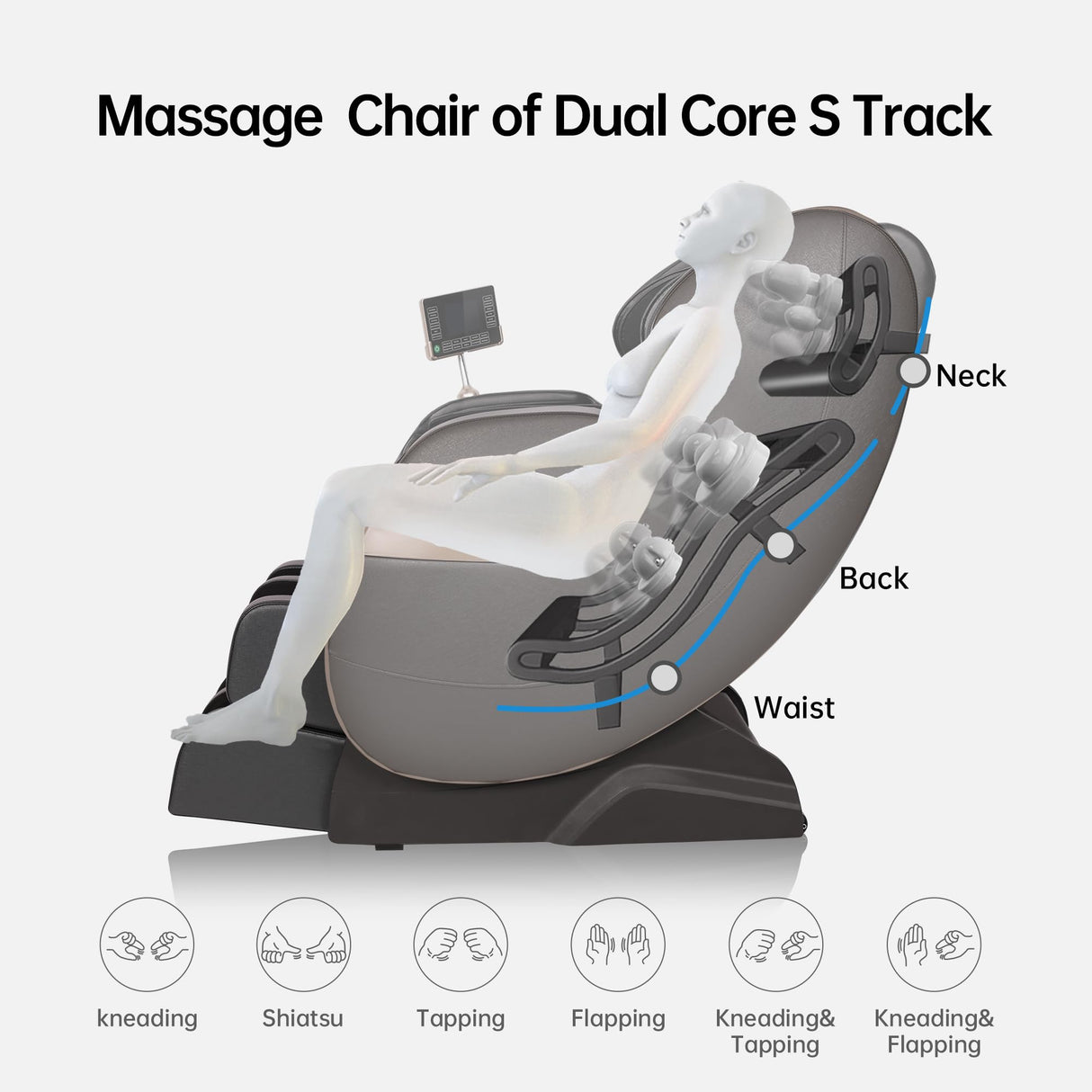 2024 Dual Core S Track Full Body Zero Gravity Massage Chair Recliner