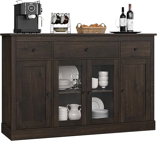 Sideboard Buffet Cabinet with Storage, 55" Large Kitchen Buffet Storage Cabinet