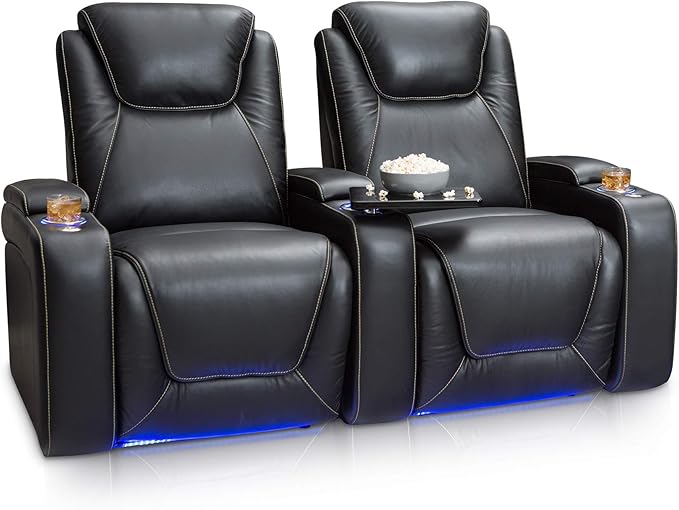 Equinox - Home Theater Seating - Living Room - Top Grain Leather - Power Recline