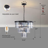 eauso Chandeliers for entryway small,Modern Elegant Round Ceiling Light Fixture Lighting Crystal Chandelier for Hotels Dining Room Living Room Bathroom Bedroom Dining Room/Chrome