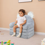 Toddler Chair Plush with Removable Cover, Kids Sofa Bed to Lounger