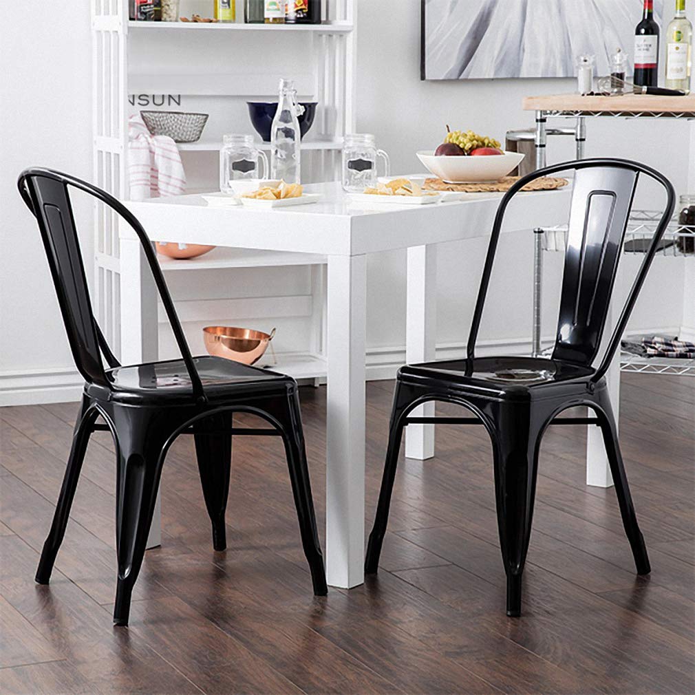 Metal Dining Chairs Set of 2 Patio Chair Indoor Outdoor Chairs Kitchen Metal Chairs