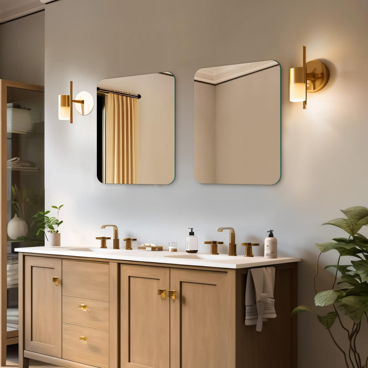 18x24 Frameless Bathroom Mirror, Rounded Corner Bathroom Vanity Mirror,