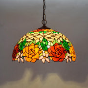 Tiffany Pendant Light Fixture,Stained Glass Rose Pendant Lights,Island Lights for Kitchen