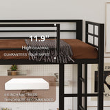 Loft Bed Twin Size with Desk and Storage Shelves, Heavy Duty Metal Bunk Bed