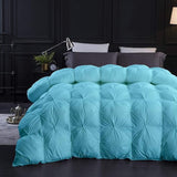 Solid Premium Quality 1000-TC Pinch Pleated Down Comforter- Eastern King Size