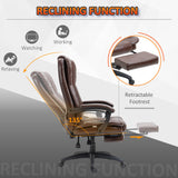 ChicFurnit High Back Massage Office 6-Point Vibration Chairs, Brown