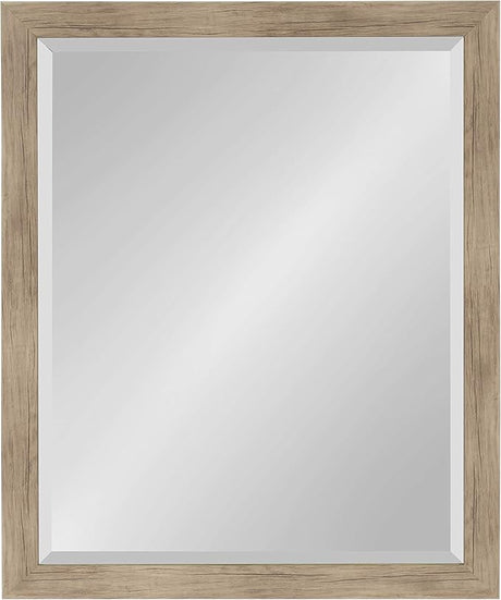 Beatrice Framed Decorative Rectangle Wall Mirror, 22 x 28, Walnut Brown,