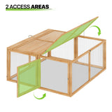 Folding Chicken Coop Rabbit Hutch, Portable Chicken House with Handle Wooden