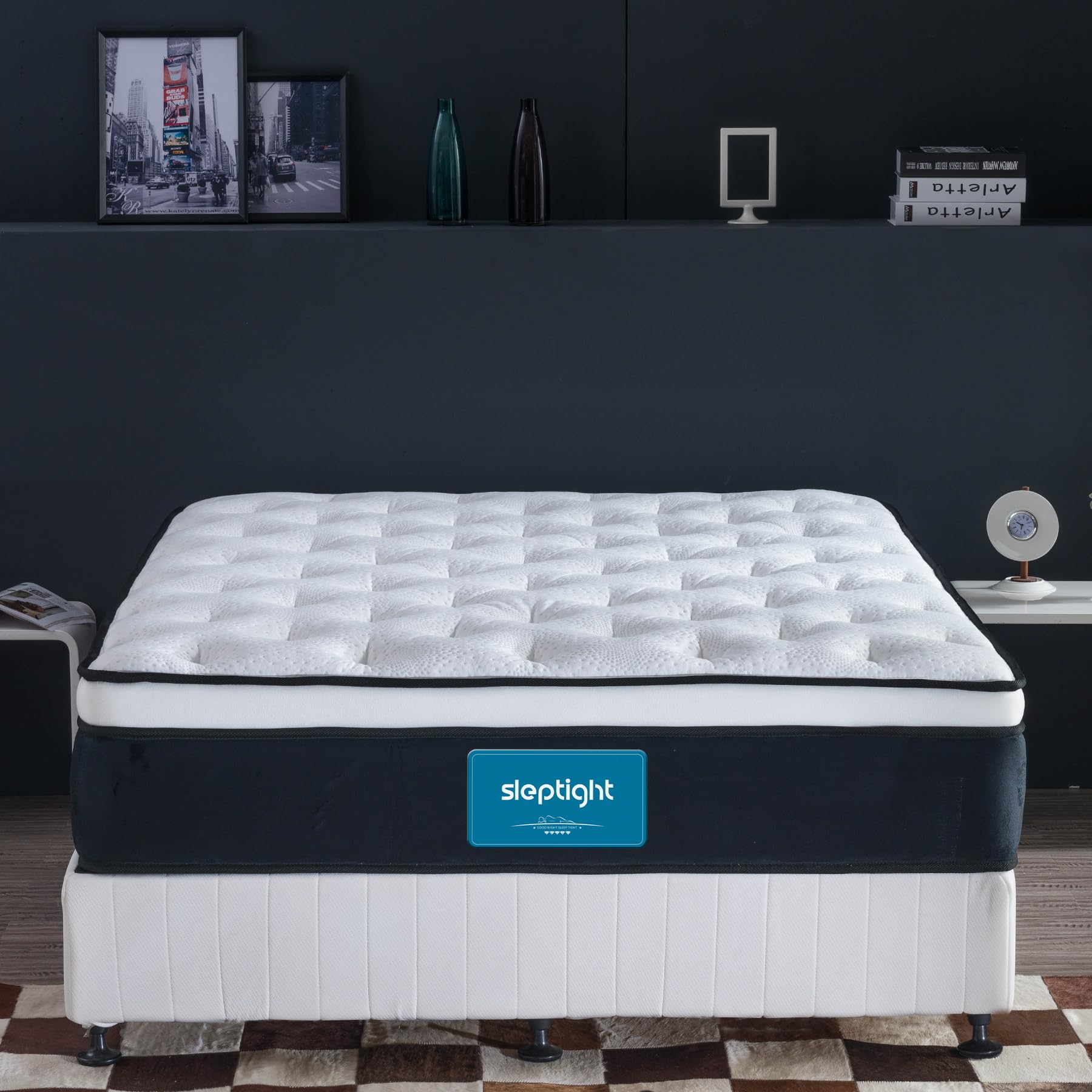 Queen Mattress, 12 Inches Pillow Top Hybrid Queen Mattress in a Bag