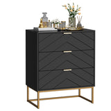 3 Drawer Dresser, Small Chest of Drawers,Black Dressers with Storage