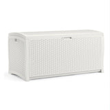 99 Gallon Heavy Duty Resin Wicker Horizontal Outdoor Deck Box