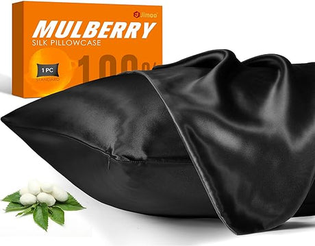 100% Mulberry Silk Pillowcase for Hair and Skin, 22 Momme Natural Silk Pillow Case