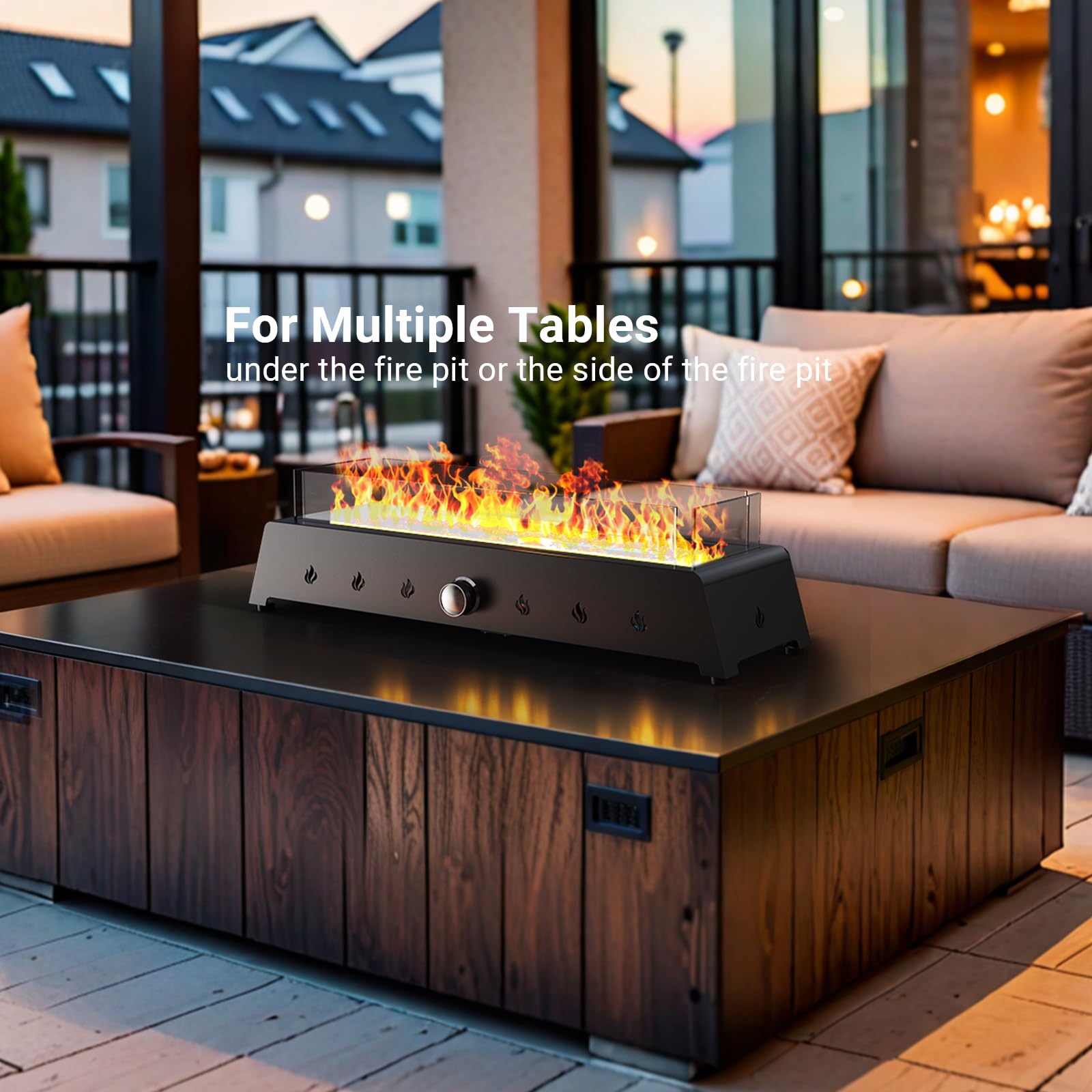 28'' Tabletop Fire Pit Table, 40,000 BTU Propane Fire Pit with Bottom Air Intake