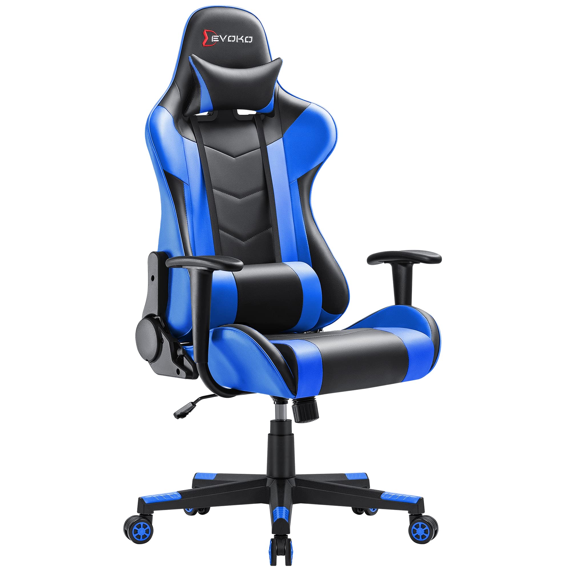 Ergonomic Gaming Chair with Lumbar Support - Blue Racing Style