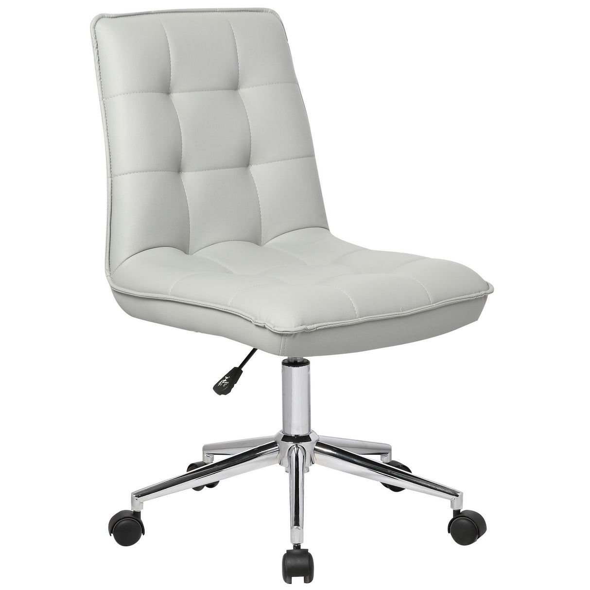 Porthos Home Leona Office Chair, Faux Leather Upholstery, Height Adjustable, 360-degree Swivel, Sleek Armless Design, Sturdy Steel Base with Caster Wheels, Great for Home Studio and Office