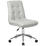 Porthos Home Leona Office Chair, Faux Leather Upholstery, Height Adjustable, 360-degree Swivel, Sleek Armless Design, Sturdy Steel Base with Caster Wheels, Great for Home Studio and Office