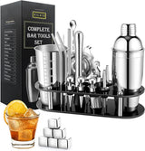 26 Piece Cocktail Shaker Bar Set, Stainless Steel Bartender Kit with Acrylic Stand