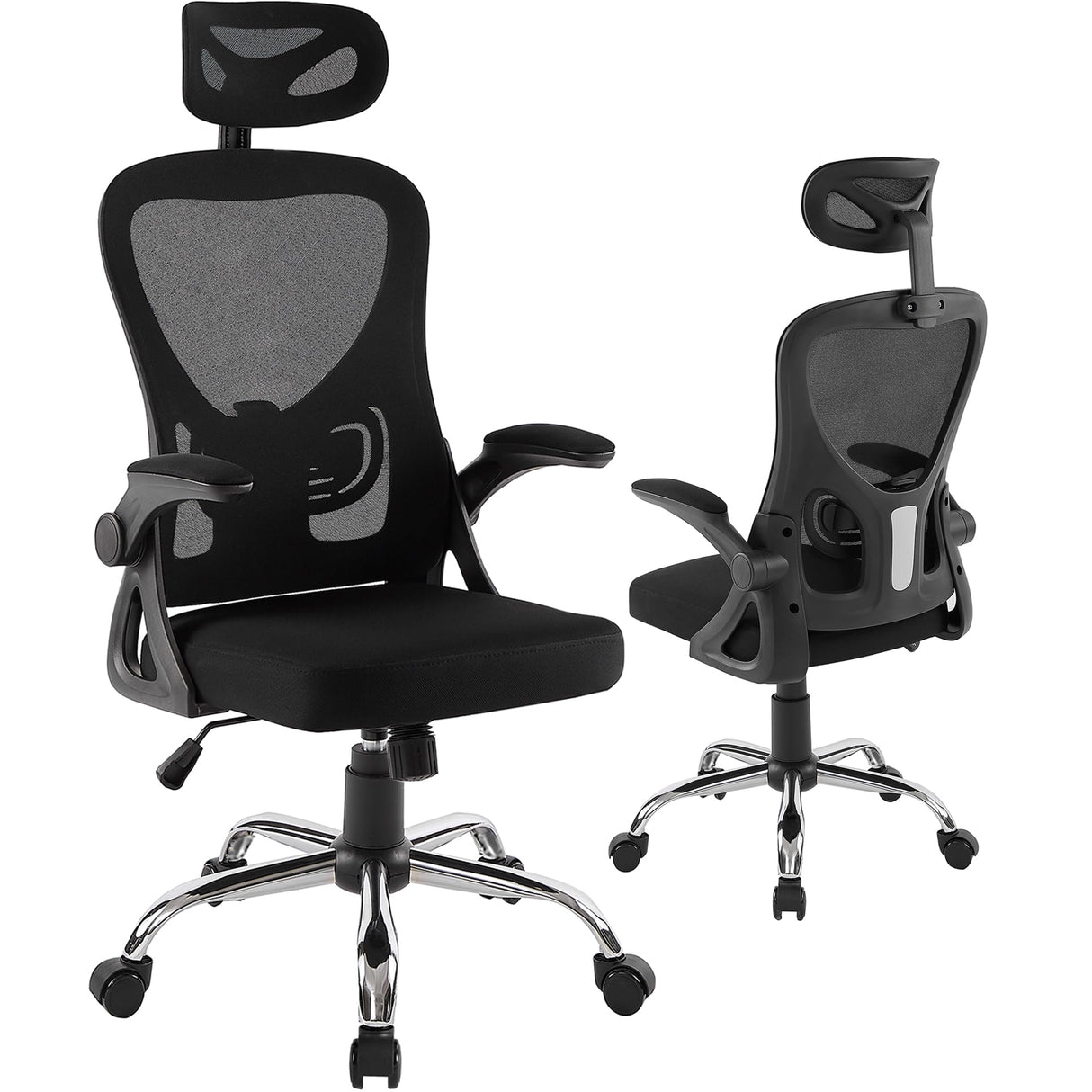 High Back Ergonomic Office Chair with Adjustable Headrest Armrest Mesh Lumbar