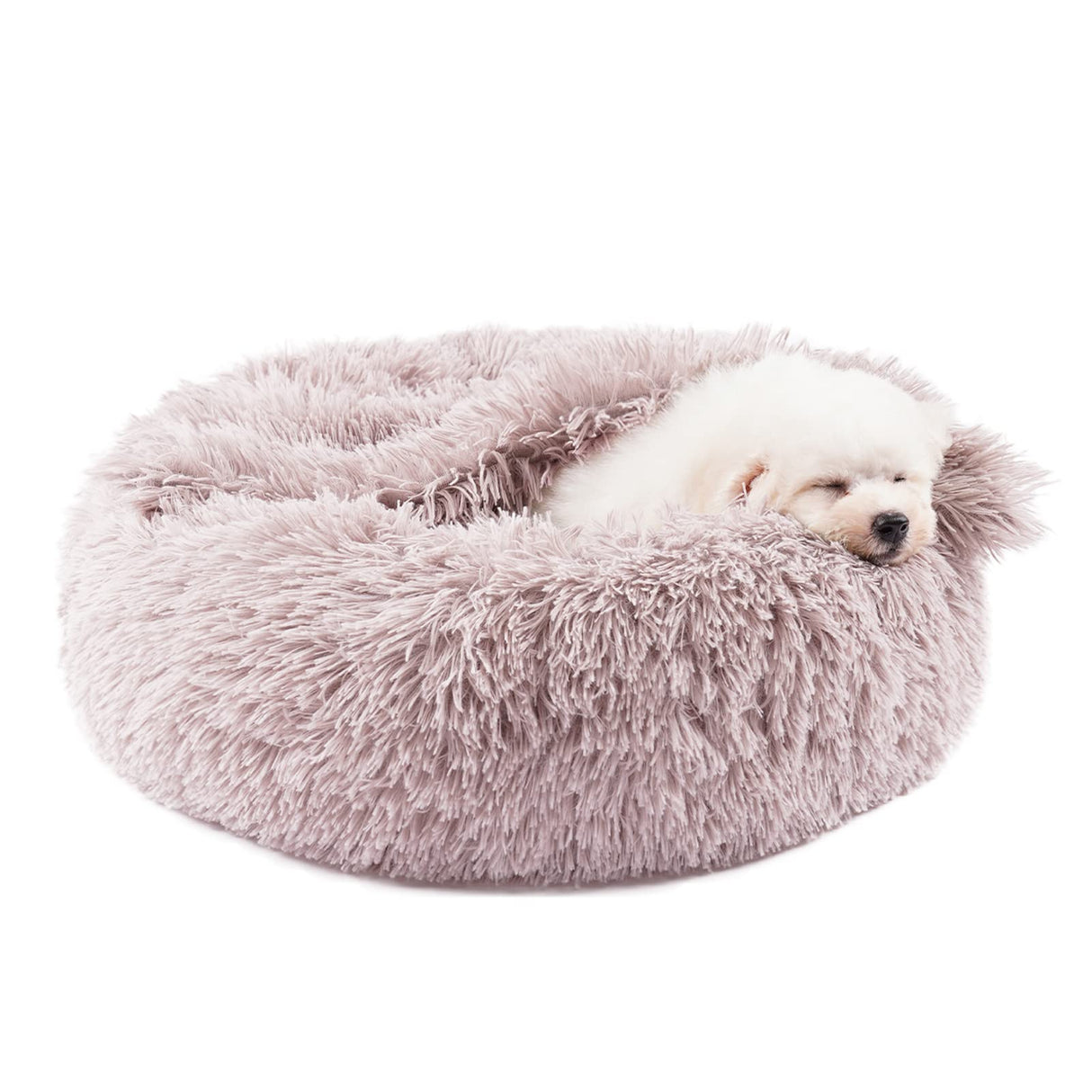 Dog Beds for Small Dogs, Donut Dog Bed with Blanket Attached, Calming Dog