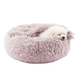 Dog Beds for Small Dogs, Donut Dog Bed with Blanket Attached, Calming Dog