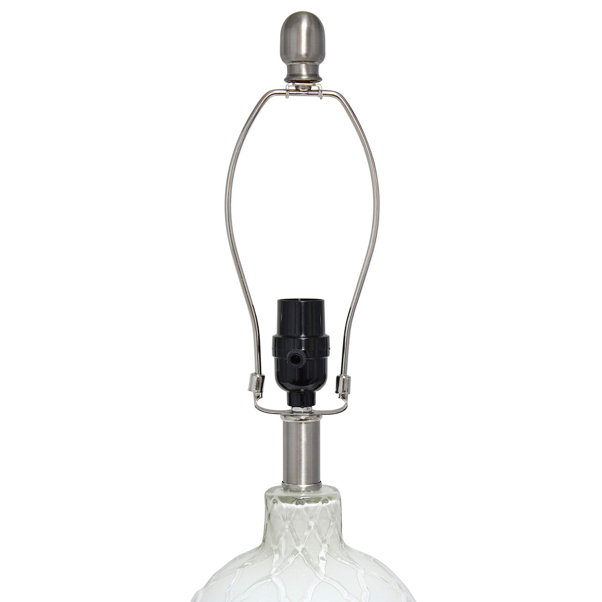 LT3322-WHT White and Brushed Nickel Glass Table Lamp