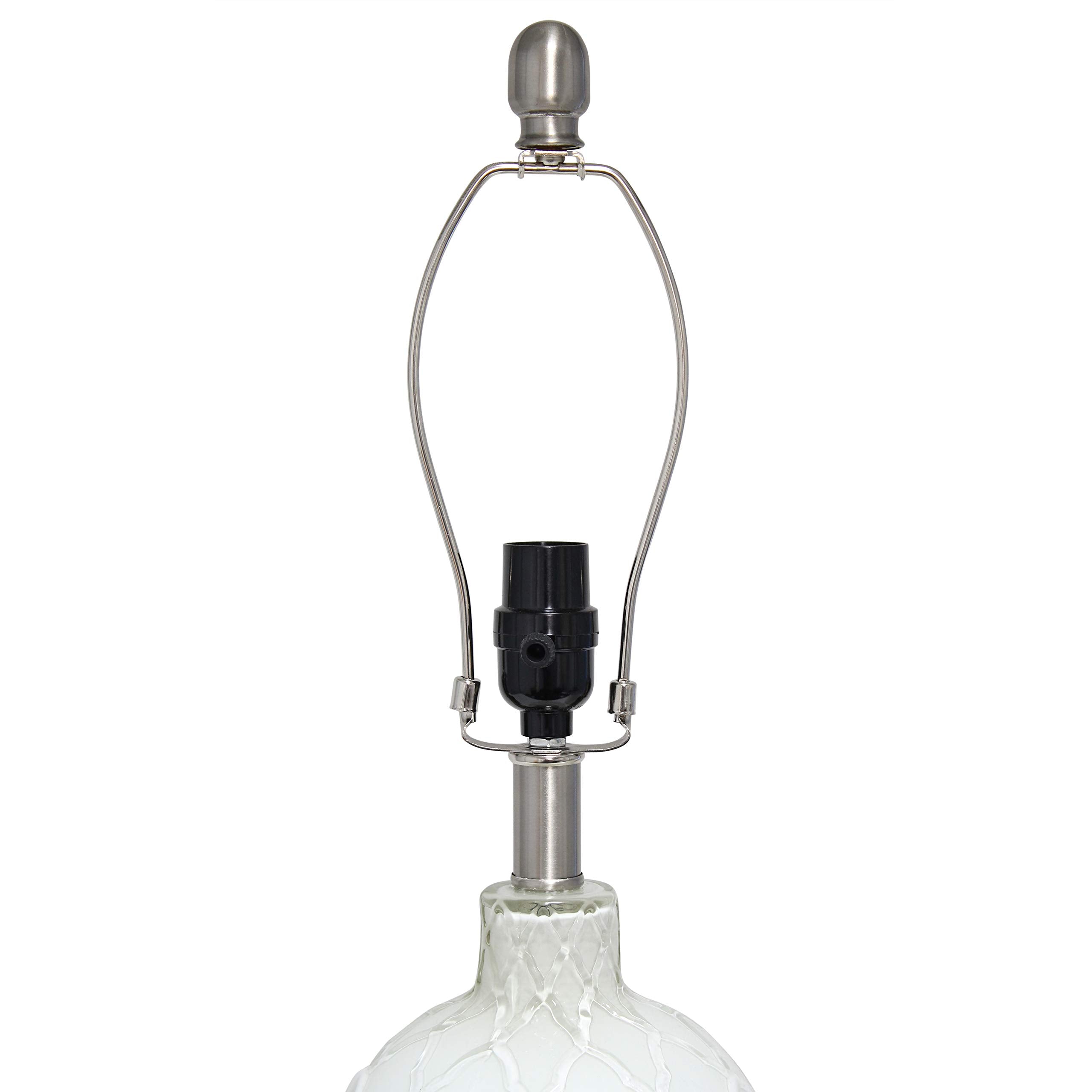 LT3322-WHT White and Brushed Nickel Glass Table Lamp