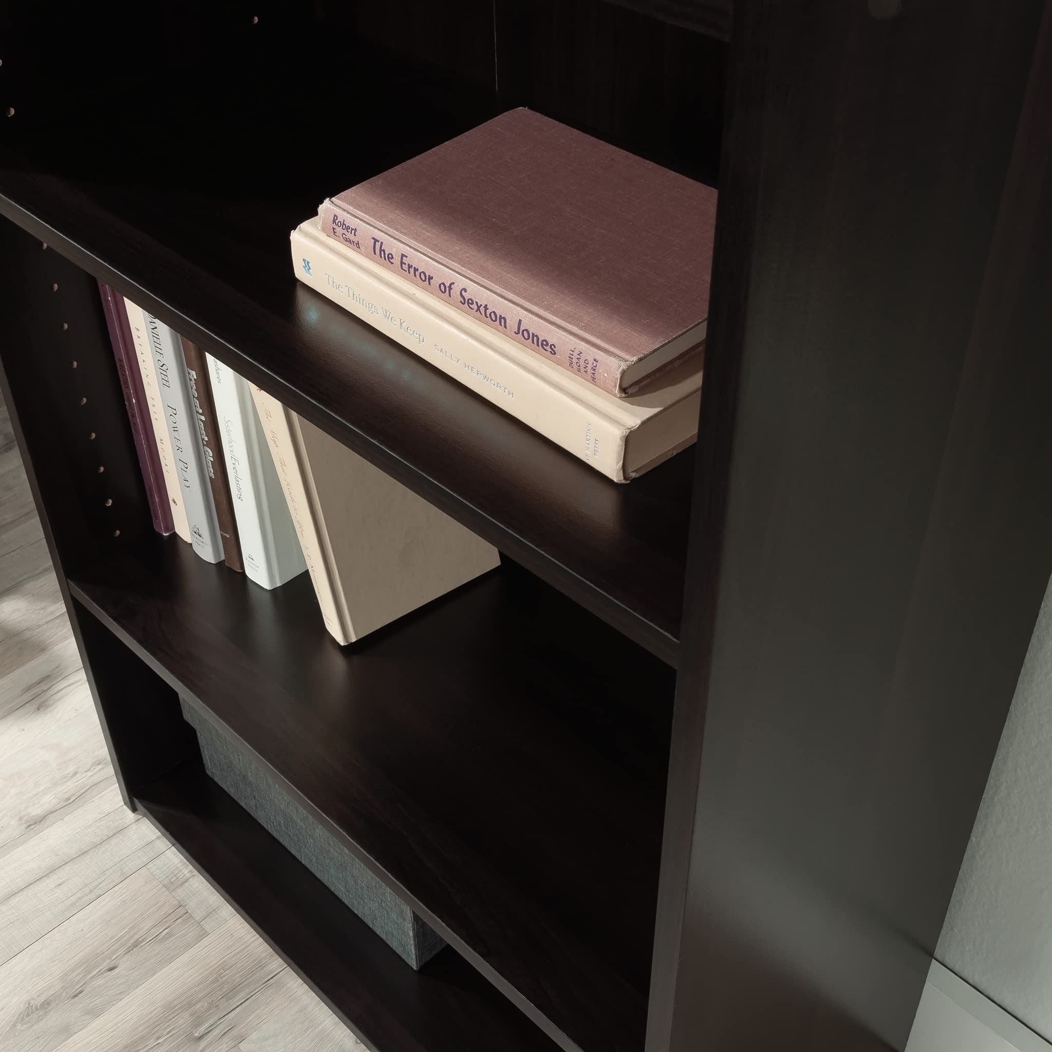 Sauder Beginnings 3 Bookcase/Book Shelf, L: 24.57" x W: 11.50" x H: 35.28", Cinnamon Cherry finish