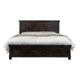 FOA Andrew 2pc Dark Walnut Solid Wood Bedroom Set - King + Nightstand