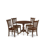 DMGR5-MAH-W 5 Piece Dining Room Table Set Includes a Round Kitchen