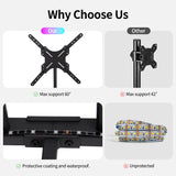 Twin Gaming Bed Frame with LED Lights & Rotating TV Mount