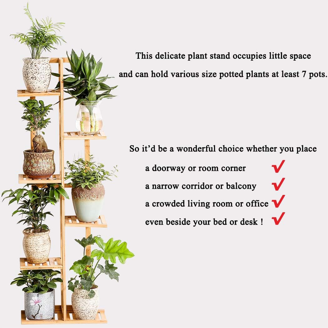 Bamboo 6-Tier Vertical Plant Stand – Space Saving Indoor Flower Rack