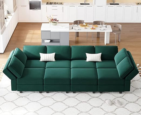 Modular Velvet Sectional Sofa with Chaise Lounge Sectional Sleeper Sofa