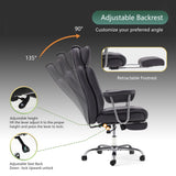 Big and Tall Office Chair with Foot Rest Comfortable Executive Reclining Office Chair