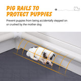 Whelping Box for Dogs - 2 Room Design with Pig Rails