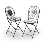 Corporation Blue and Beige Mosaic Bistro Set