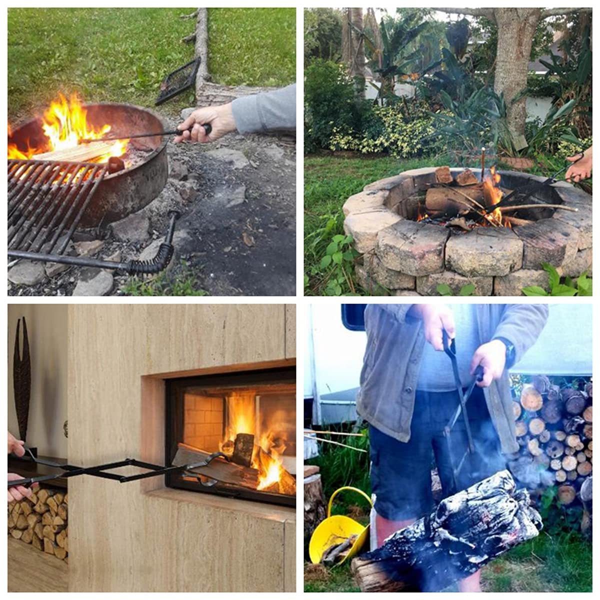 Heavy Duty 32 inch Long Campfire Bonfire Poker Stick 25 Inch Fireplace Tong