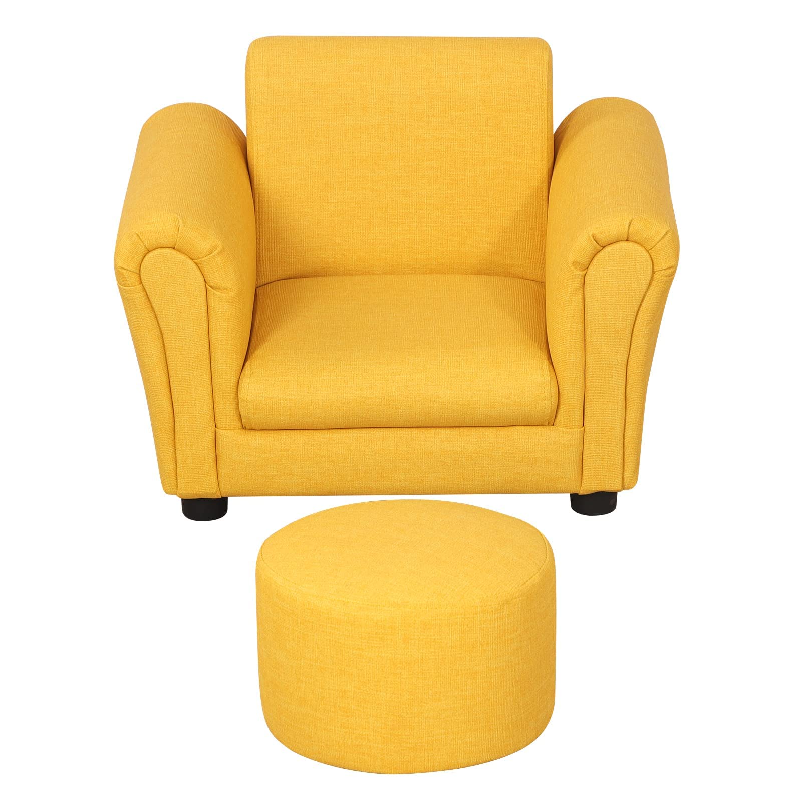 Kids Sofa Chair with Ottoman/PVC Leather Toddler Couch