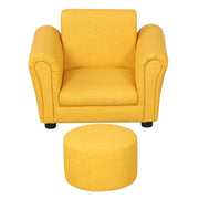 Kids Sofa Chair with Ottoman/PVC Leather Toddler Couch