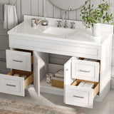 Hamlet 55" White Bathroom Vanity with Sink, 1.5" Edge Pure White