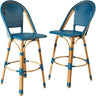 Outdoor Bar Stools Set of 2  30 Inch Bar Height Rattan Patio Barstools with Back