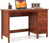 White Desk with Drawers, Modern Home Office Computer Desk