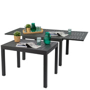 Villa Expandable Patio Dining Table - Adjustable, Aluminum Outdoor Furniture for 4-6 Person