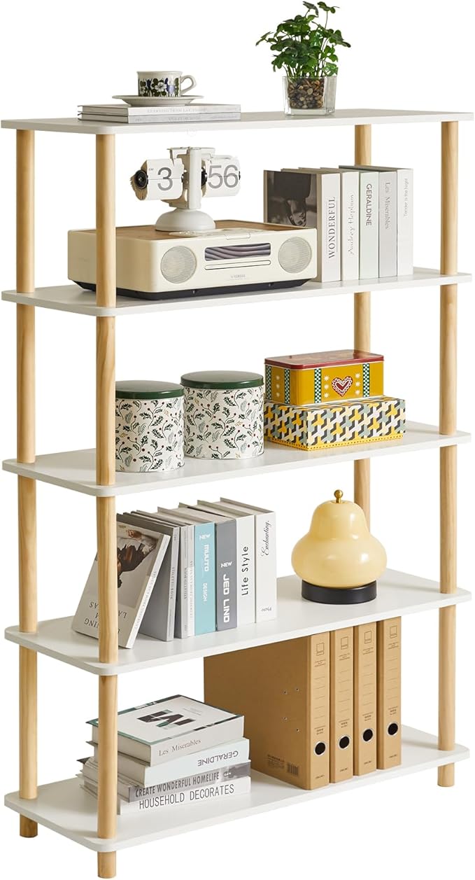 3-Tier Wooden Open Bookcase - Modern Freestanding Bookshelf Storage Organizer